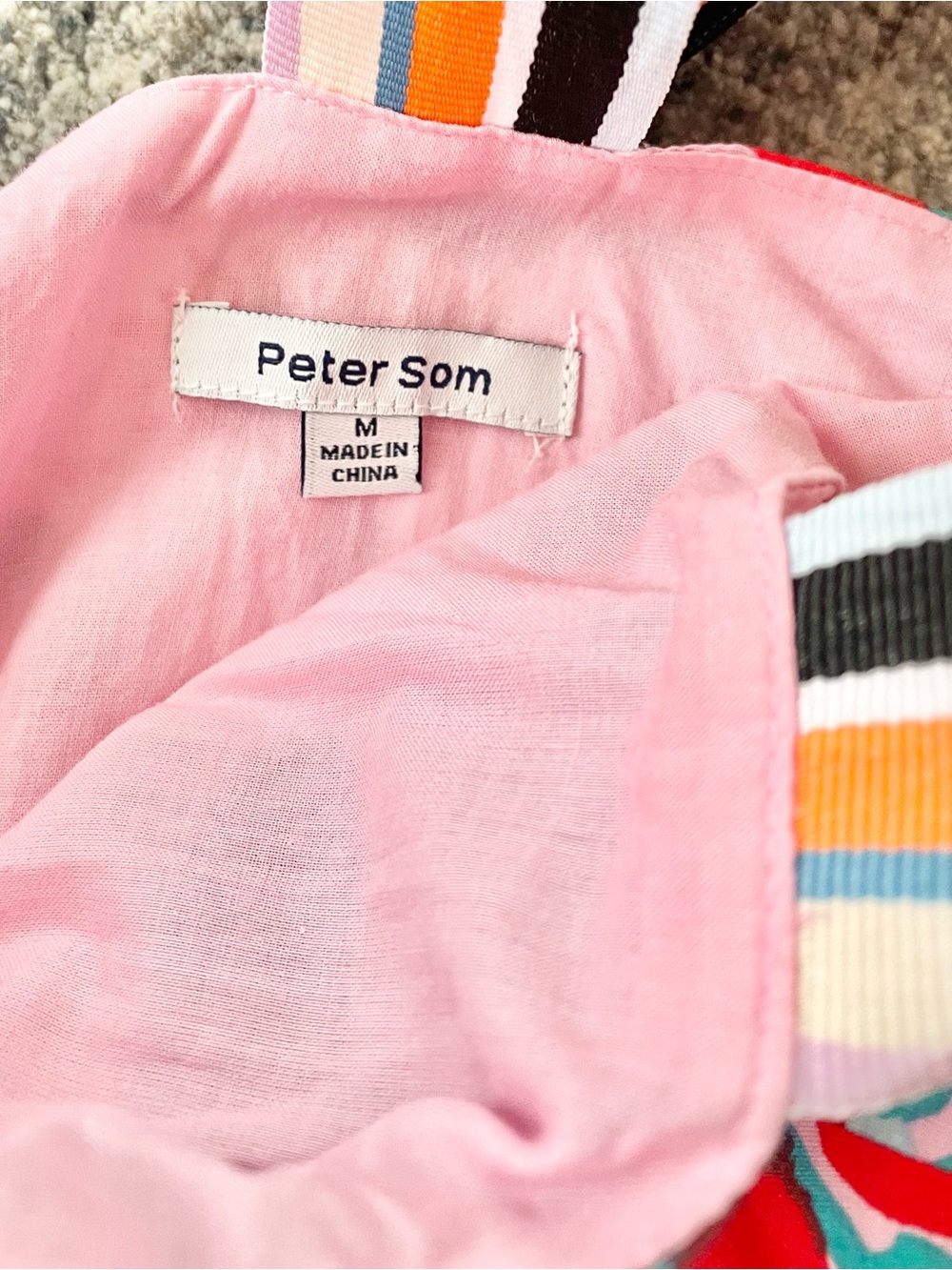 Peter Som for Anthropologie Size M Flouncy Floral Mini Dress Pink Shoulder Tie - Picture 8 of 13